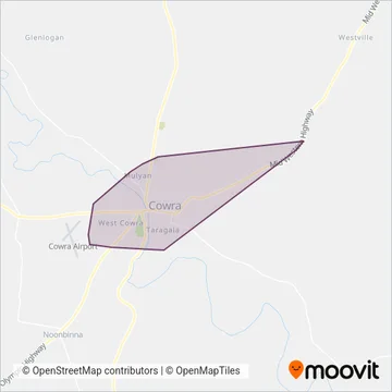 Cowra Bus Service coverage area map