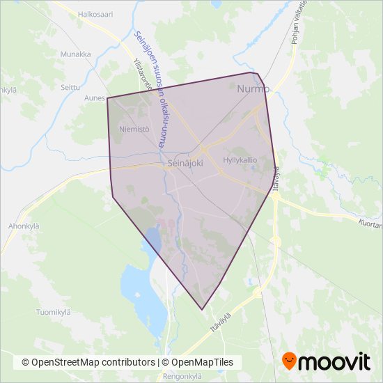 Härmän Liikenne Oy coverage area map