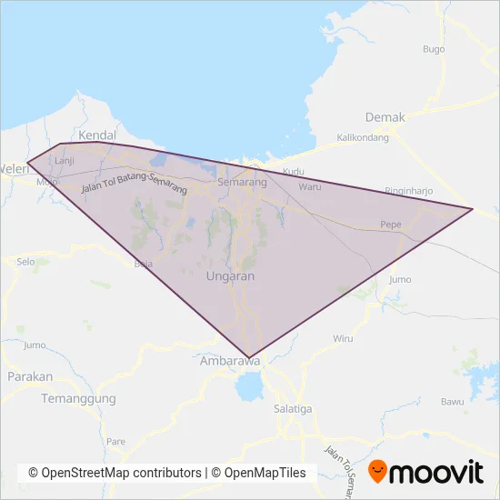 Trans Jateng coverage area map