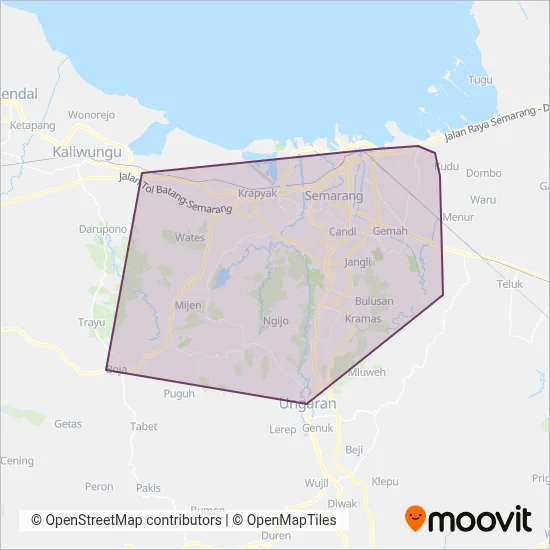 Angkot coverage area map