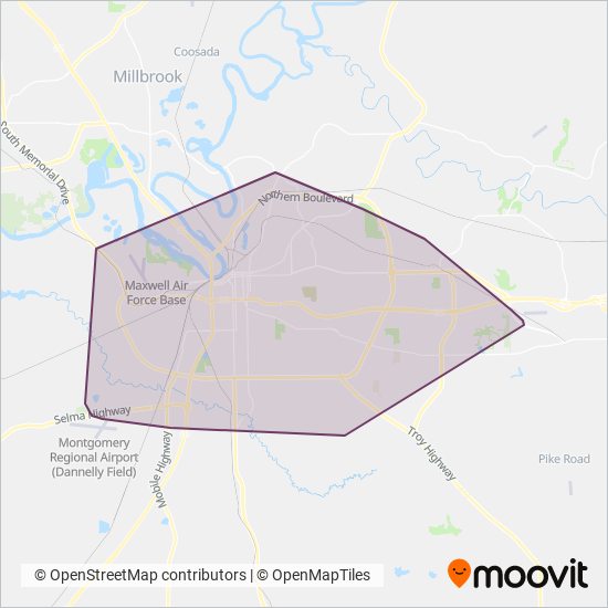 Montgomery Transit coverage area map