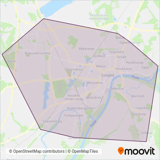 Volánbusz Zrt. coverage area map