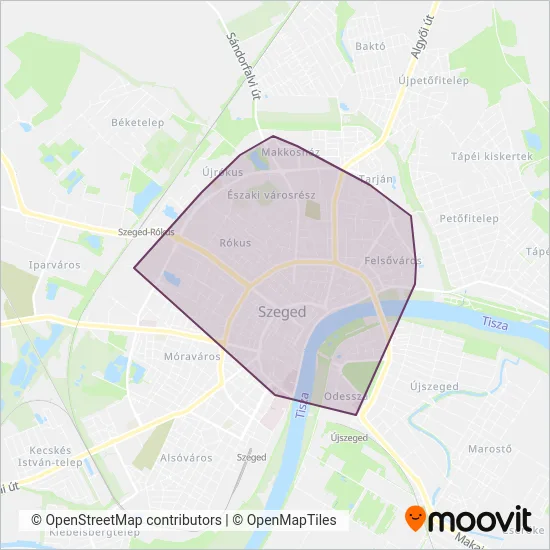 SZKT (Cable Car) coverage area map