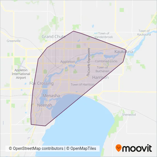 Valley Transit coverage area map
