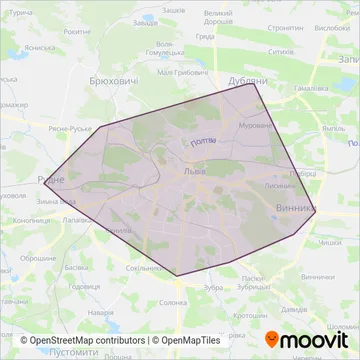 АТП №1 coverage area map