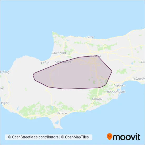 Cyprus Public Transport coverage area map