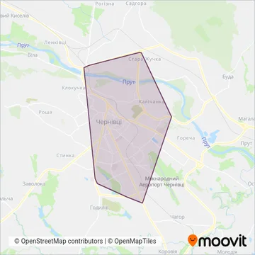 Схема покрытия компании Чернівецьке тролейбусне управління