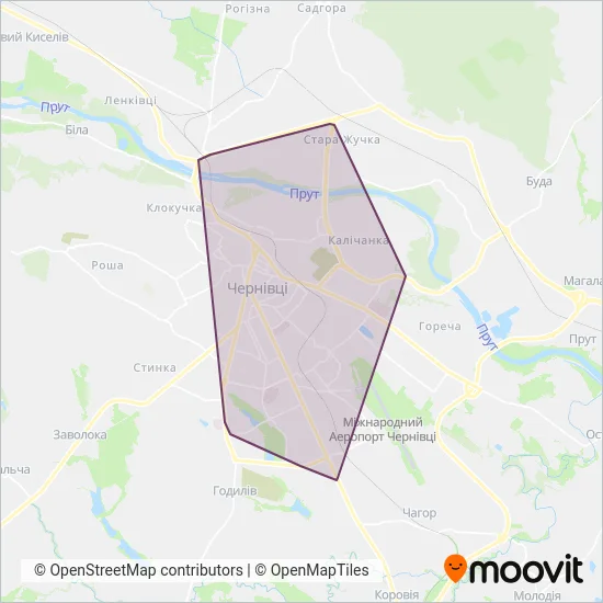 CE Chernivtsi Trolleybus Authority coverage area map