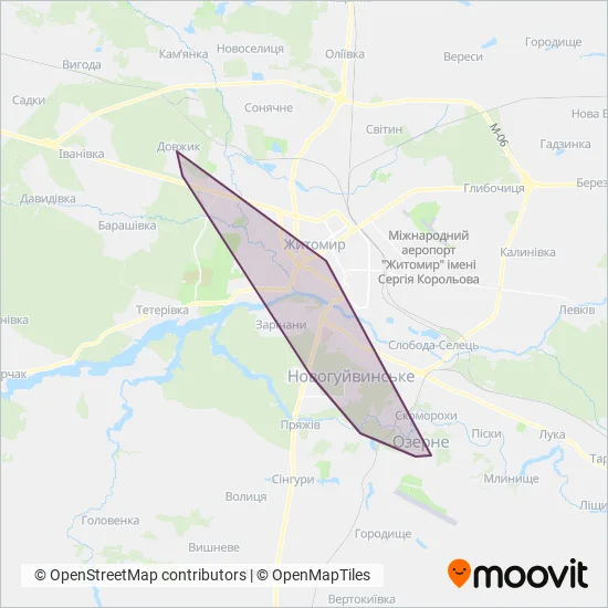 Приватний перевізник (Bus) coverage area map