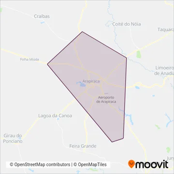 SMTT Arapiraca coverage area map