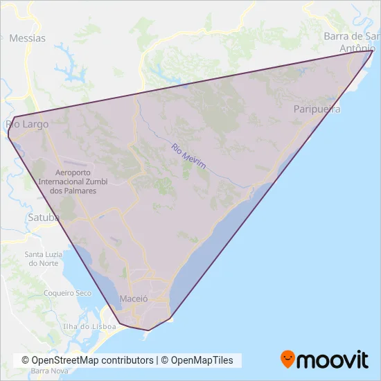Mapa da área de cobertura da ARSAL