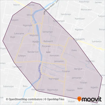 Angkot coverage area map