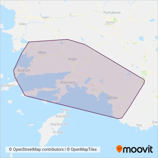 MUTTAŞ (Bus) coverage area map