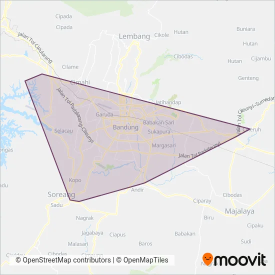 Trans Metro Pasundan coverage area map
