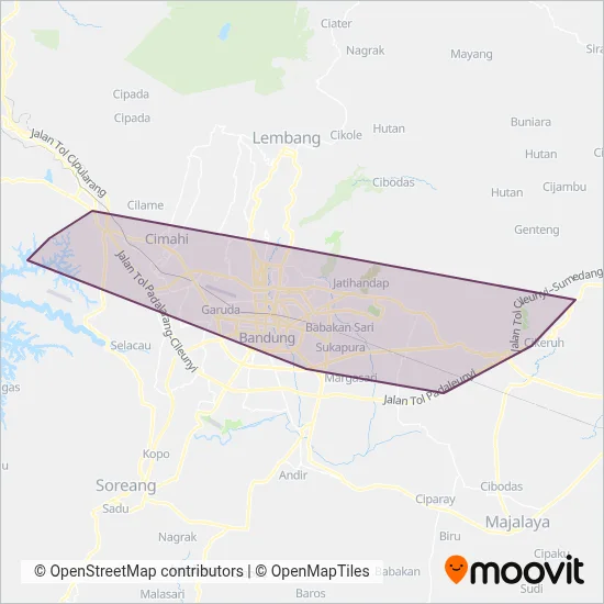 DAMRI coverage area map