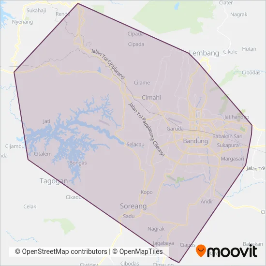 Angkot Bandung coverage area map