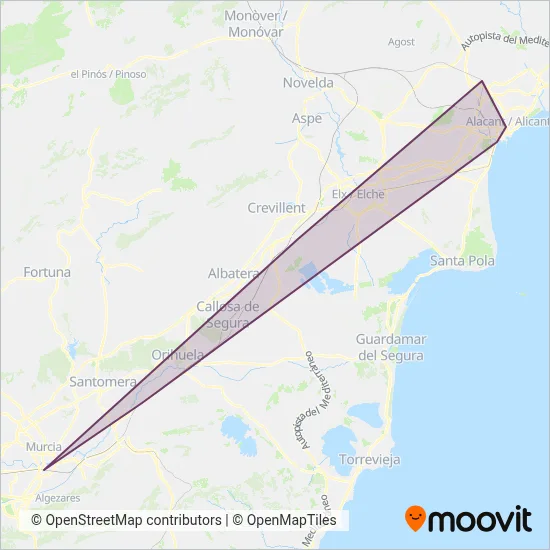 Renfe Cercanías coverage area map