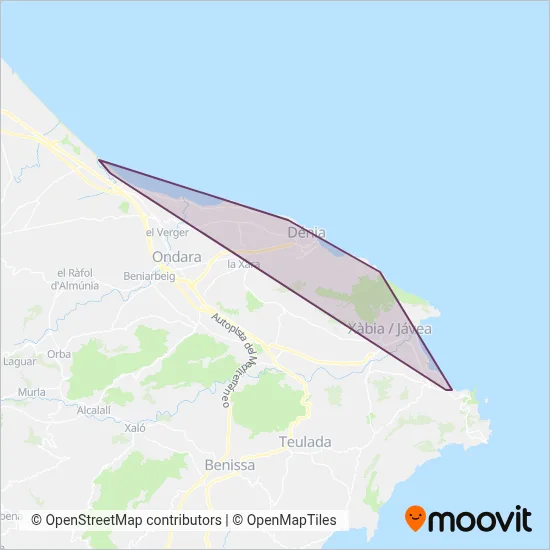 Cobertura del mapa de Dénia