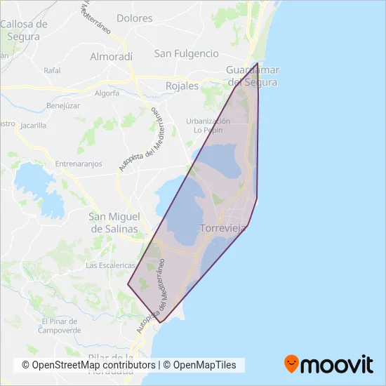 Cobertura del mapa de Costa Azul - Urbanas