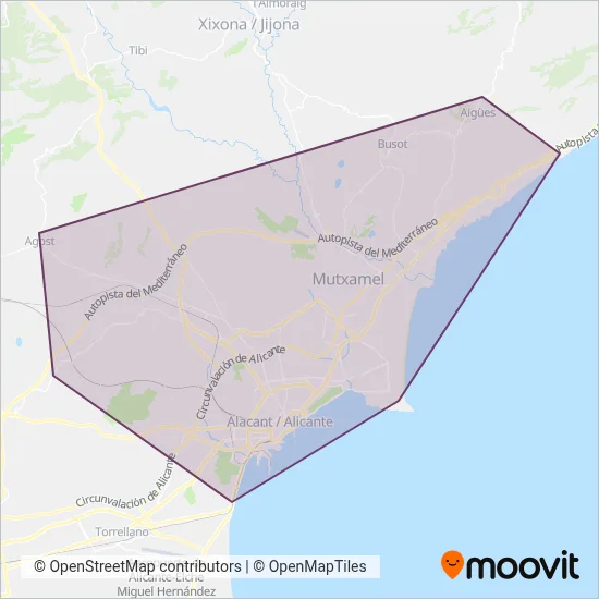 Vectalia - Alicante coverage area map