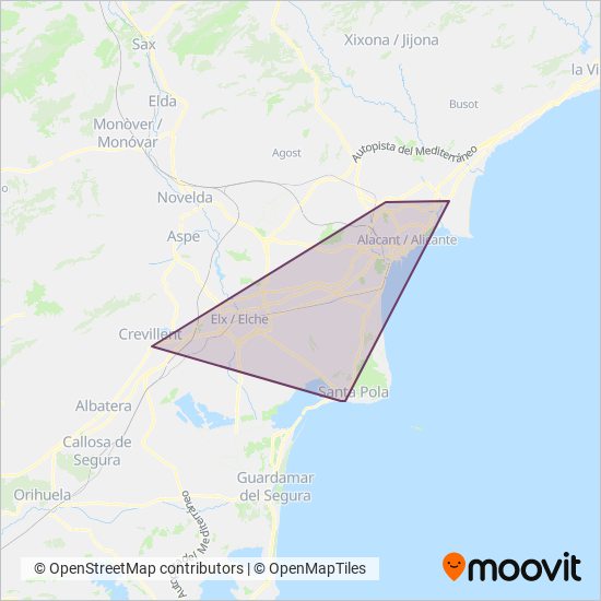 Vectalia - Elx Rodalia coverage area map