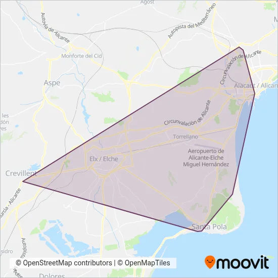 Vectalia - Elx Rodalia coverage area map