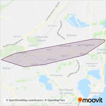 Bus Sigüenza coverage area map
