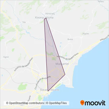 Vectalia - Alcoyana coverage area map