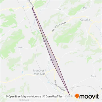 Vectalia - Bus Vinalopo coverage area map