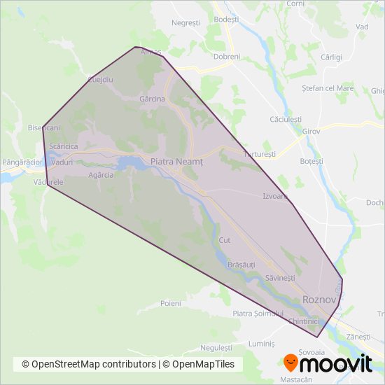 Piatra Neamt - SC Troleibuzul SA coverage area map