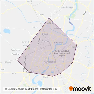 AMTS BRTS coverage area map