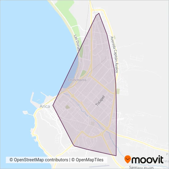 Transportes Línea Dos coverage area map