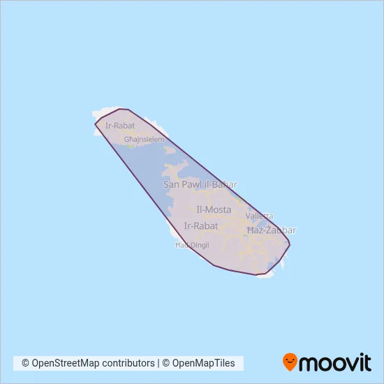 Area coperta dal servizio di Malta Public Transport