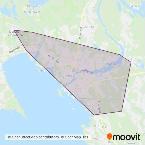 Länsilinjat Oy coverage area map