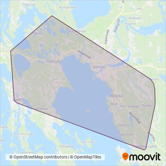 Linja-Karjala Oy coverage area map