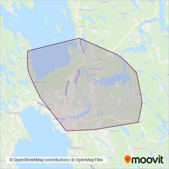 Savo-Karjalan Linja Oy coverage area map