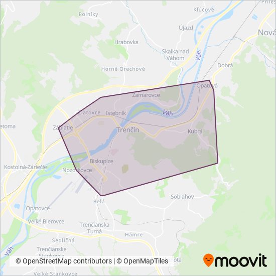 Transdev Trenčín coverage area map