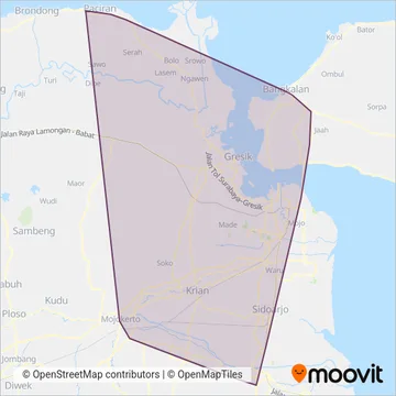 Trans Jatim coverage area map