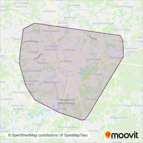 SETRAM (Bus) coverage area map