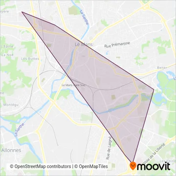 SETRAM (Tram) coverage area map