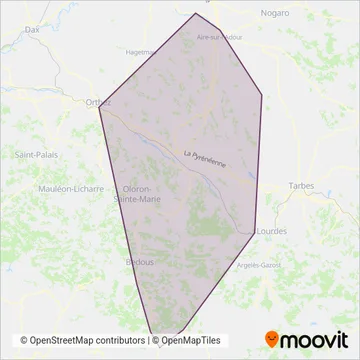 Transports Nouvelle Aquitaine coverage area map