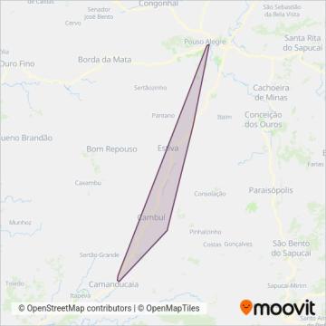 Mapa da área de cobertura da Cambuí