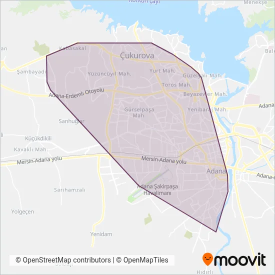 Adana S.S. Minibüs Kooperatifleri coverage area map