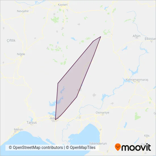 Adana İlçe Minibüs Kooperatifleri coverage area map