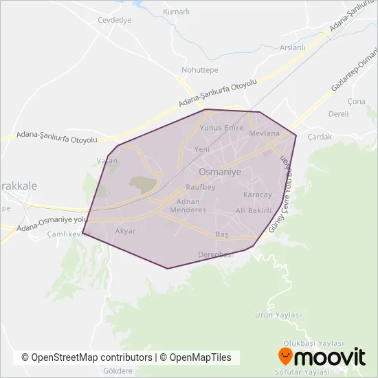 Osmaniye Belediyesi coverage area map