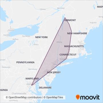 Amtrak coverage area map