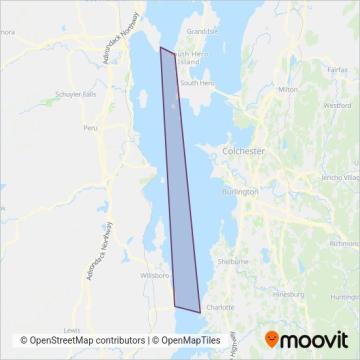 Lake Champlain Ferries coverage area map