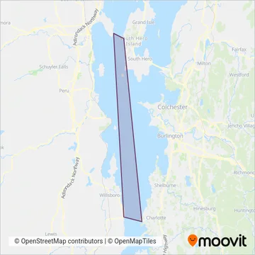 Lake Champlain Ferries coverage area map