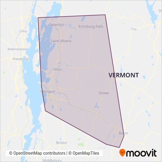 Green Mountain Transit coverage area map