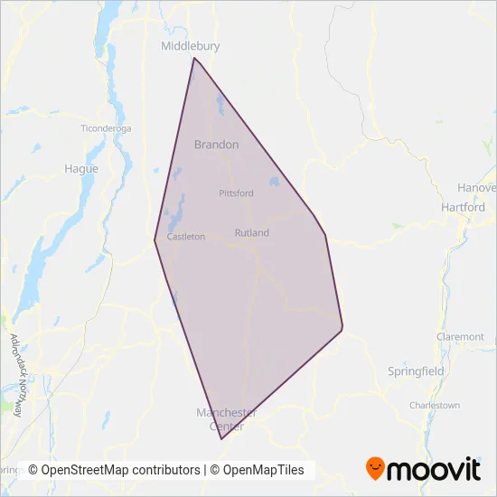 Mapa del área de cobertura de The Bus